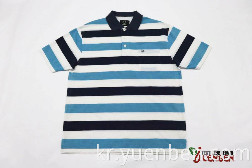 60%Cotton 40%Poly YD Jacquard Stripe Short Sleeve